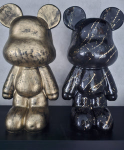 Teddybeer zwart/gold splash